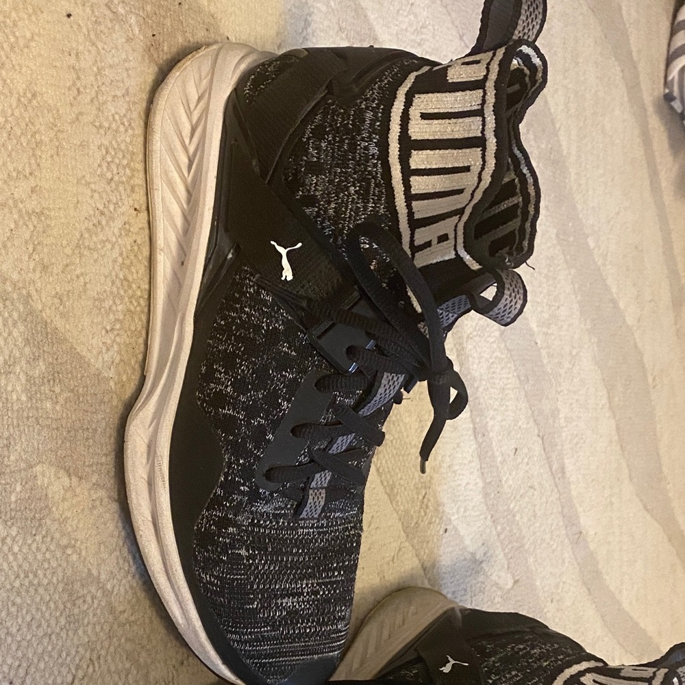 Puma Black and Gray Knit High-Tops